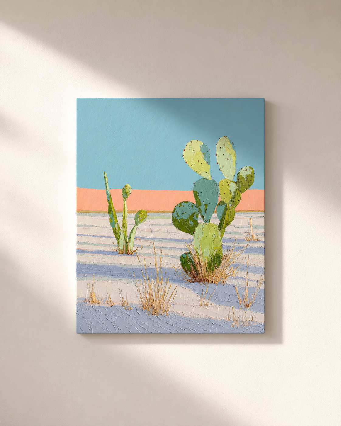 Pastel Desert Cactus — 3D UV Textured Wall Art Print