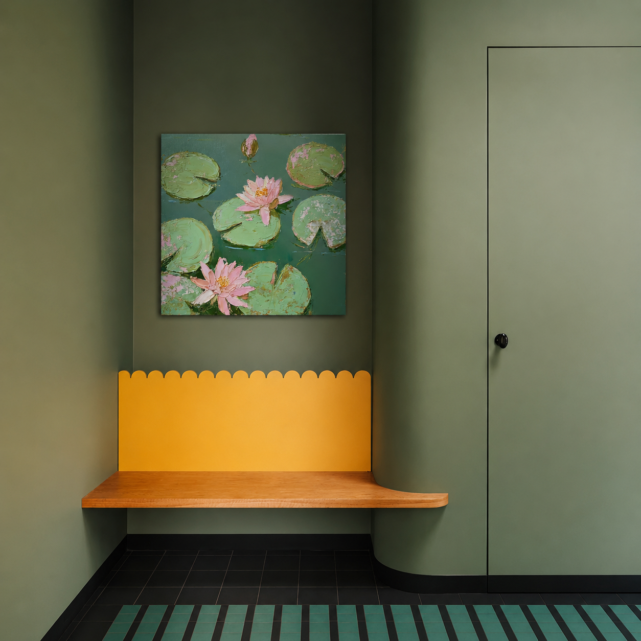 Pink Lotus Pond — 3D UV Textured Wall Art Print