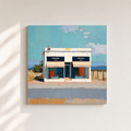 Prada Marfa 3D UV textured wall art print on white wall