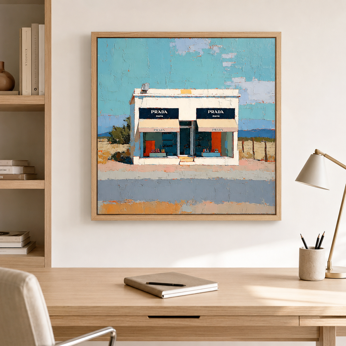 Prada Marfa wall art print detail view