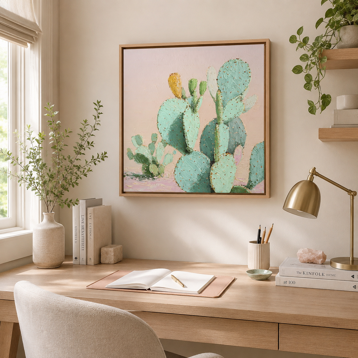 Pastel Prickly Pear Cactus — 3D UV Textured Wall Art Print (Choose Your Design)