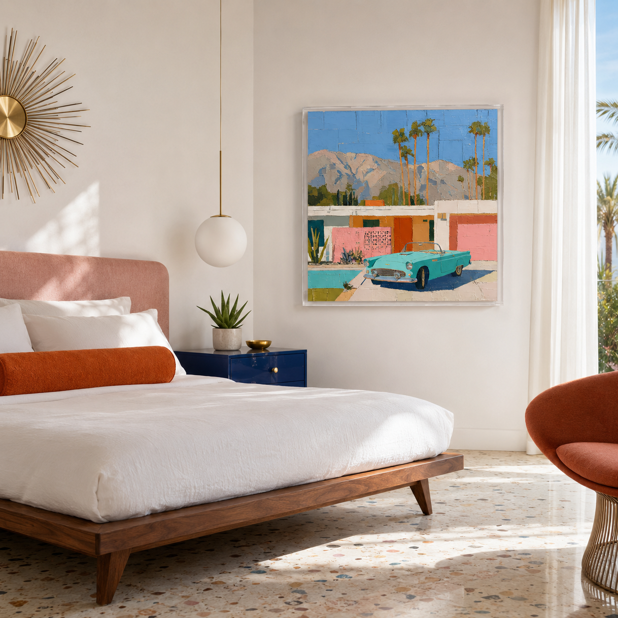 Palm Springs wall art print in room setting