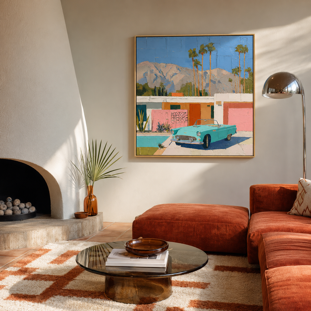 Palm Springs wall art print in living room