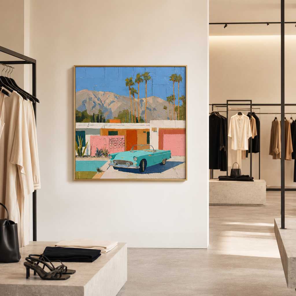 Palm Springs wall art print in office