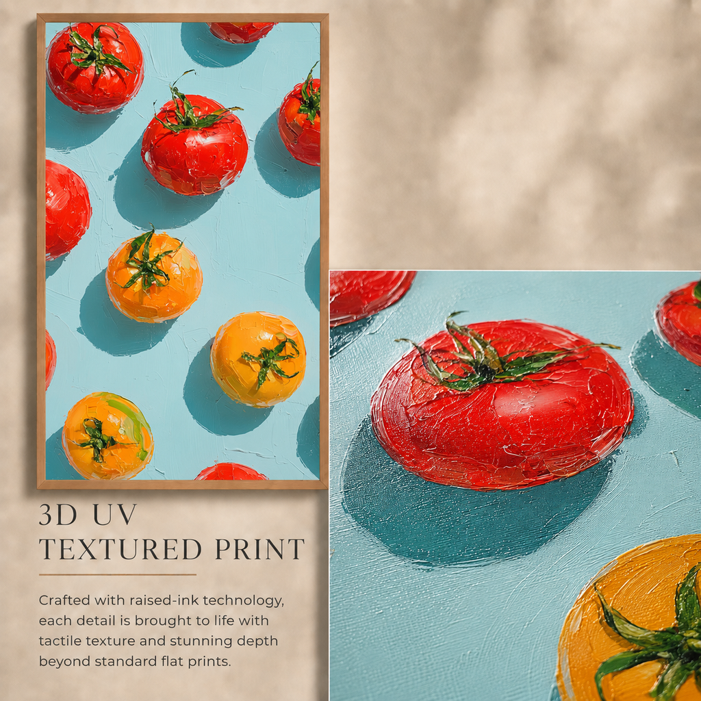 Pepper & Tomatoes Duo— 3D UV Textured Art Print (Choose Your Design)