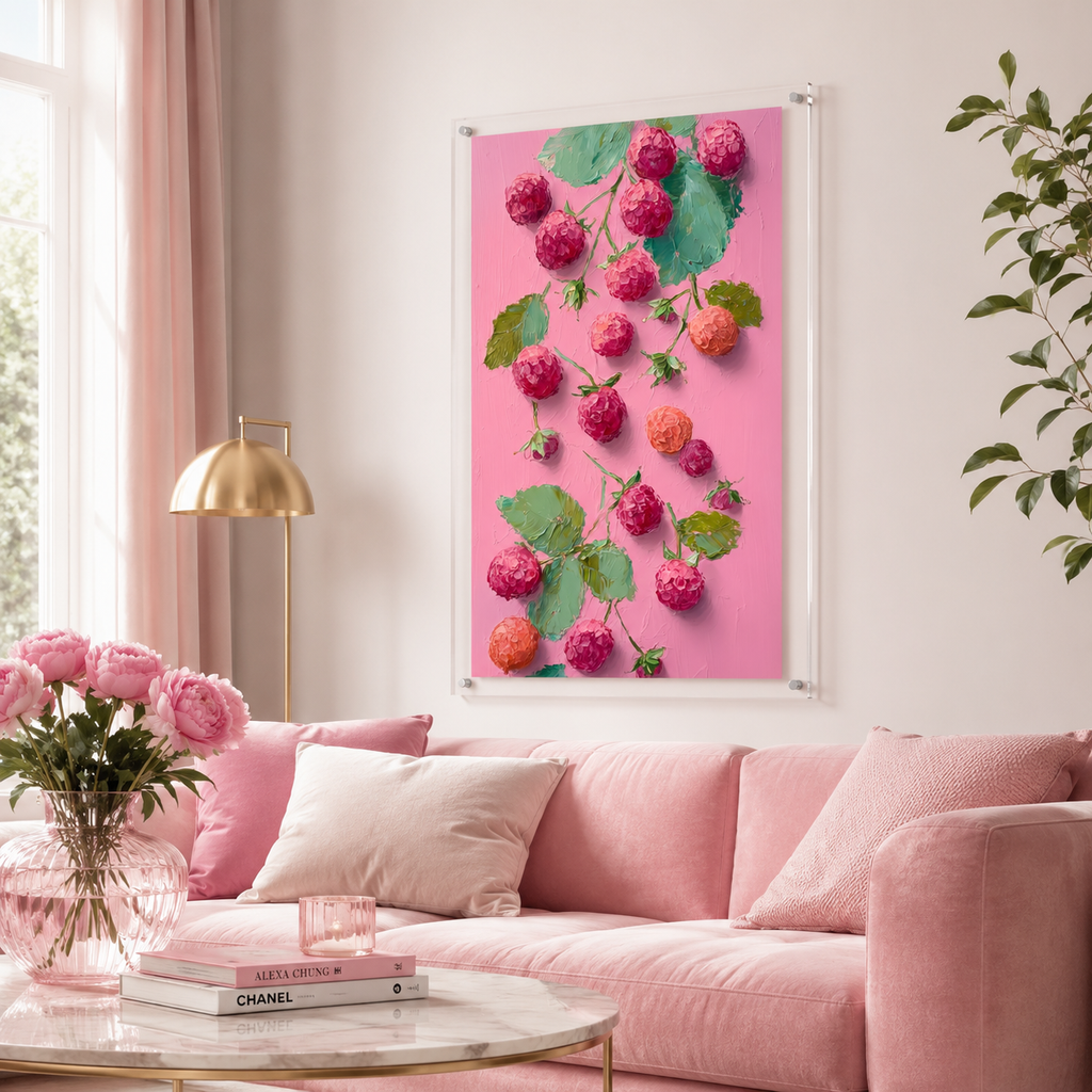 Raspberry Pop — 3D UV Textured Wall Art Print