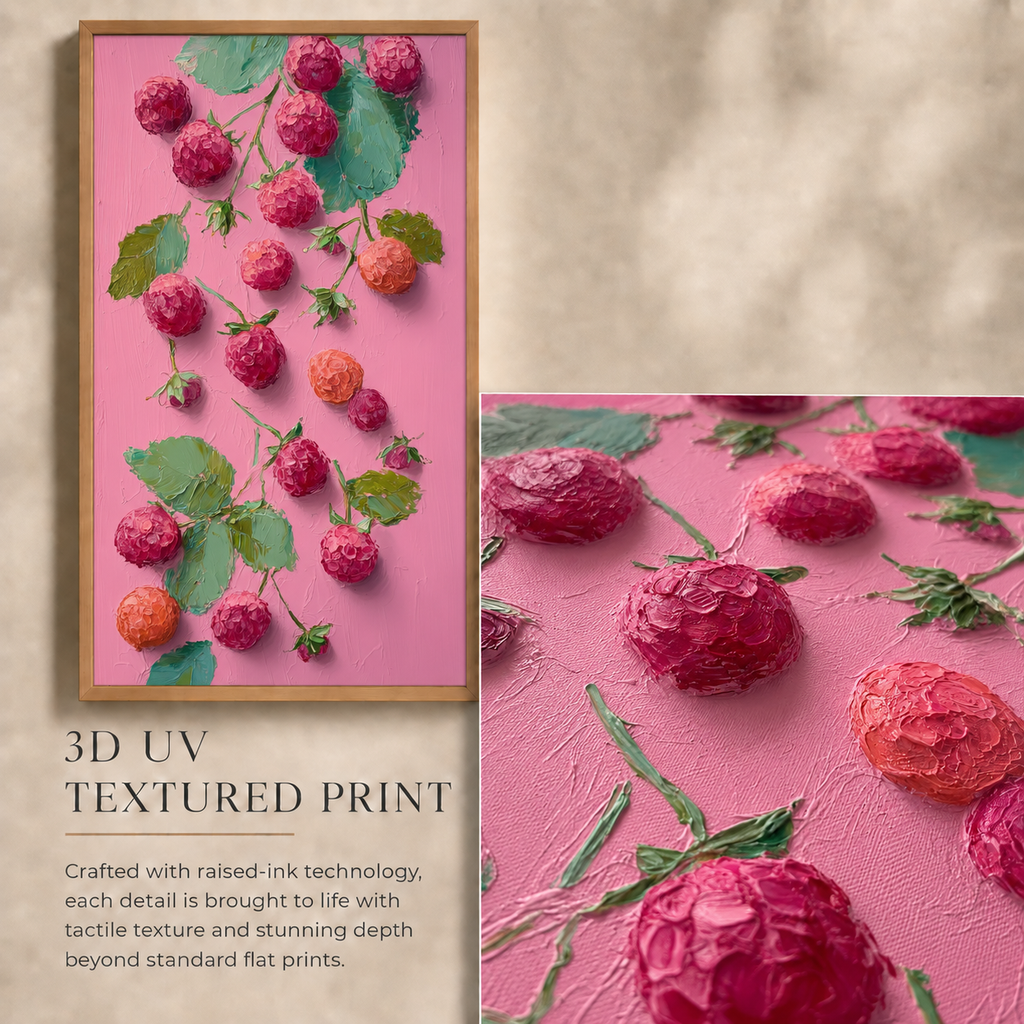 Raspberry Pop — 3D UV Textured Wall Art Print