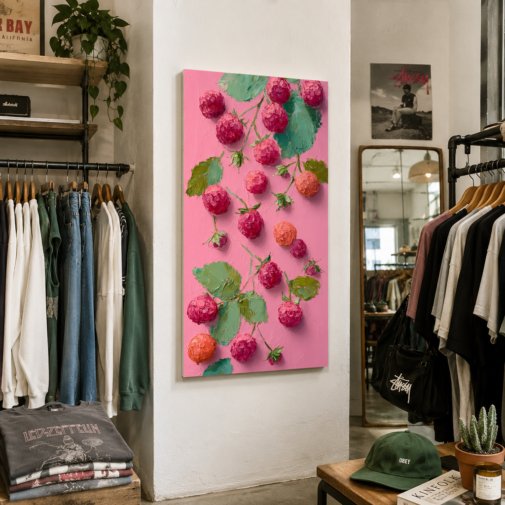 Raspberry Pop — 3D UV Textured Wall Art Print