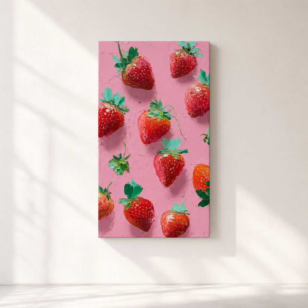 Strawberry Pop — 3D UV Textured Wall Art Print