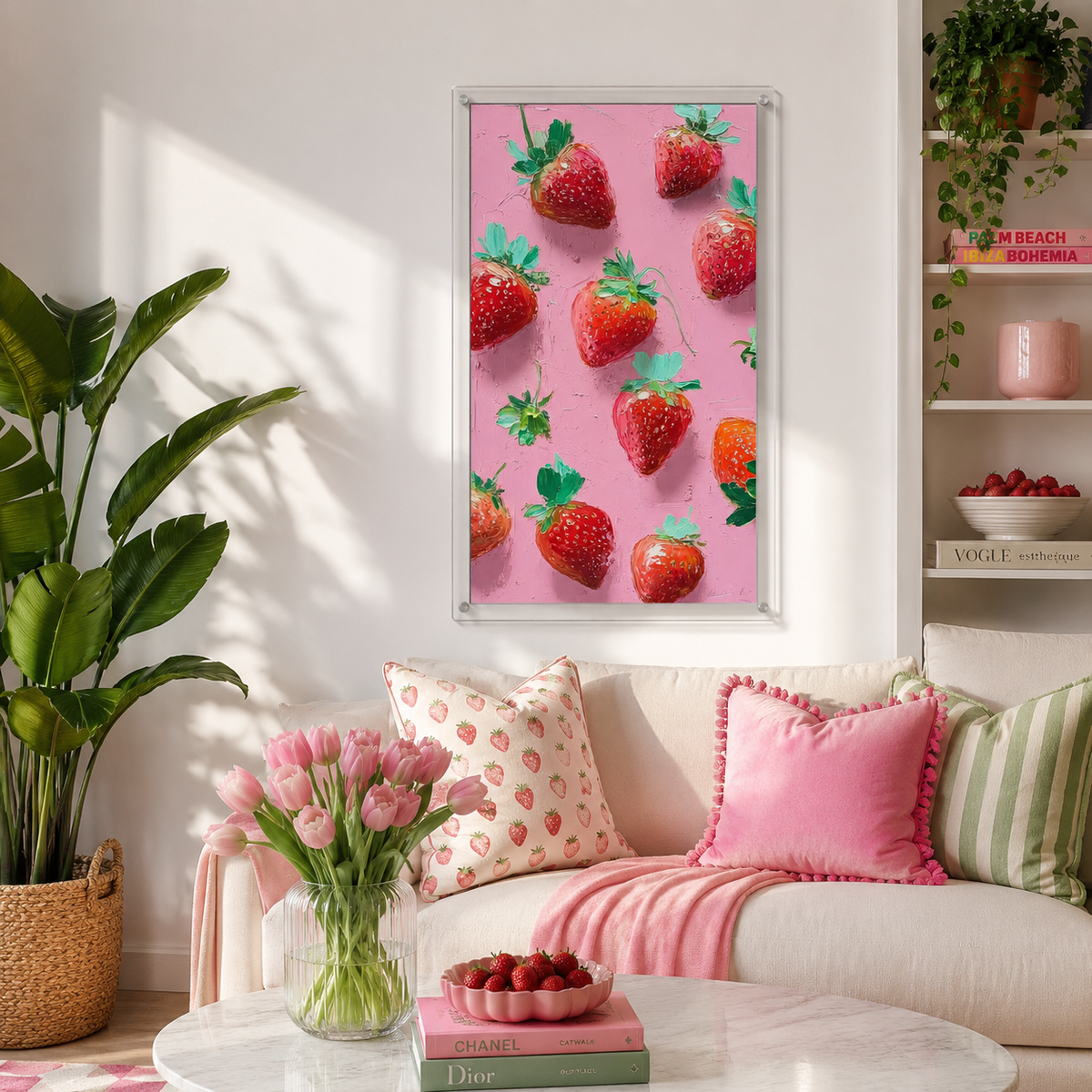 Strawberry Pop — 3D UV Textured Wall Art Print