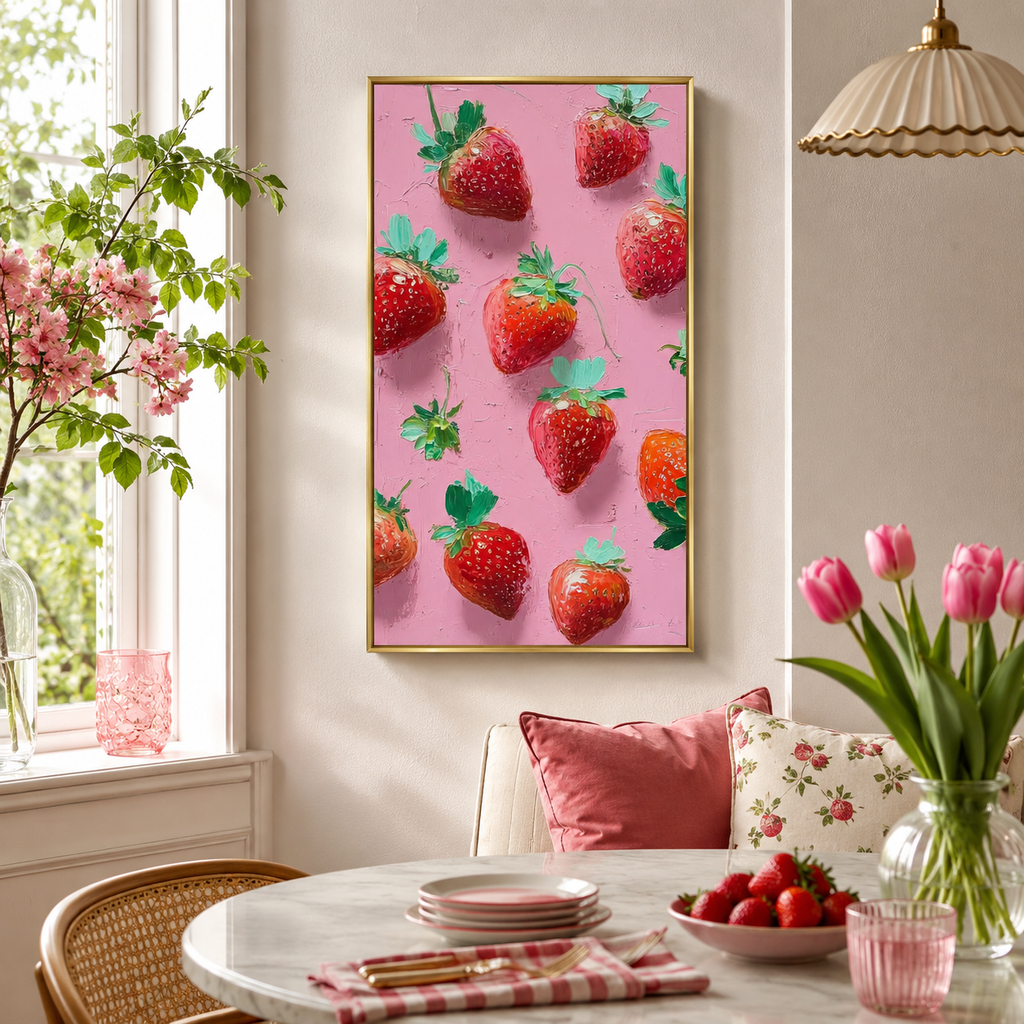 Strawberry Pop — 3D UV Textured Wall Art Print