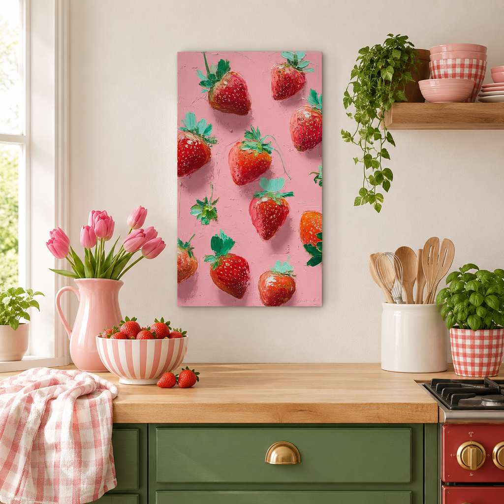 Strawberry Pop — 3D UV Textured Wall Art Print