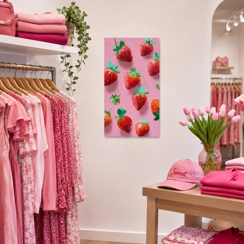 Strawberry Pop — 3D UV Textured Wall Art Print