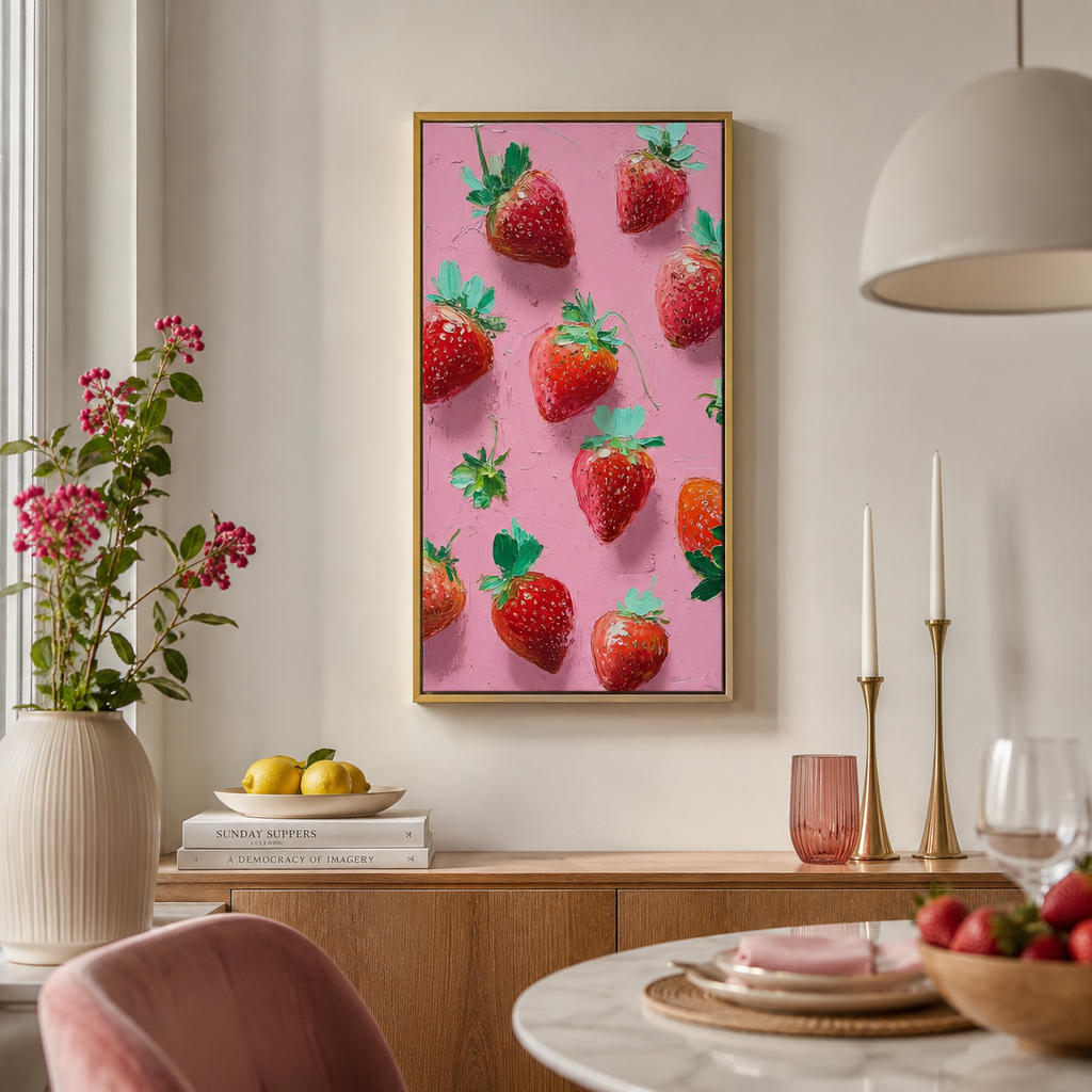 Strawberry Pop — 3D UV Textured Wall Art Print