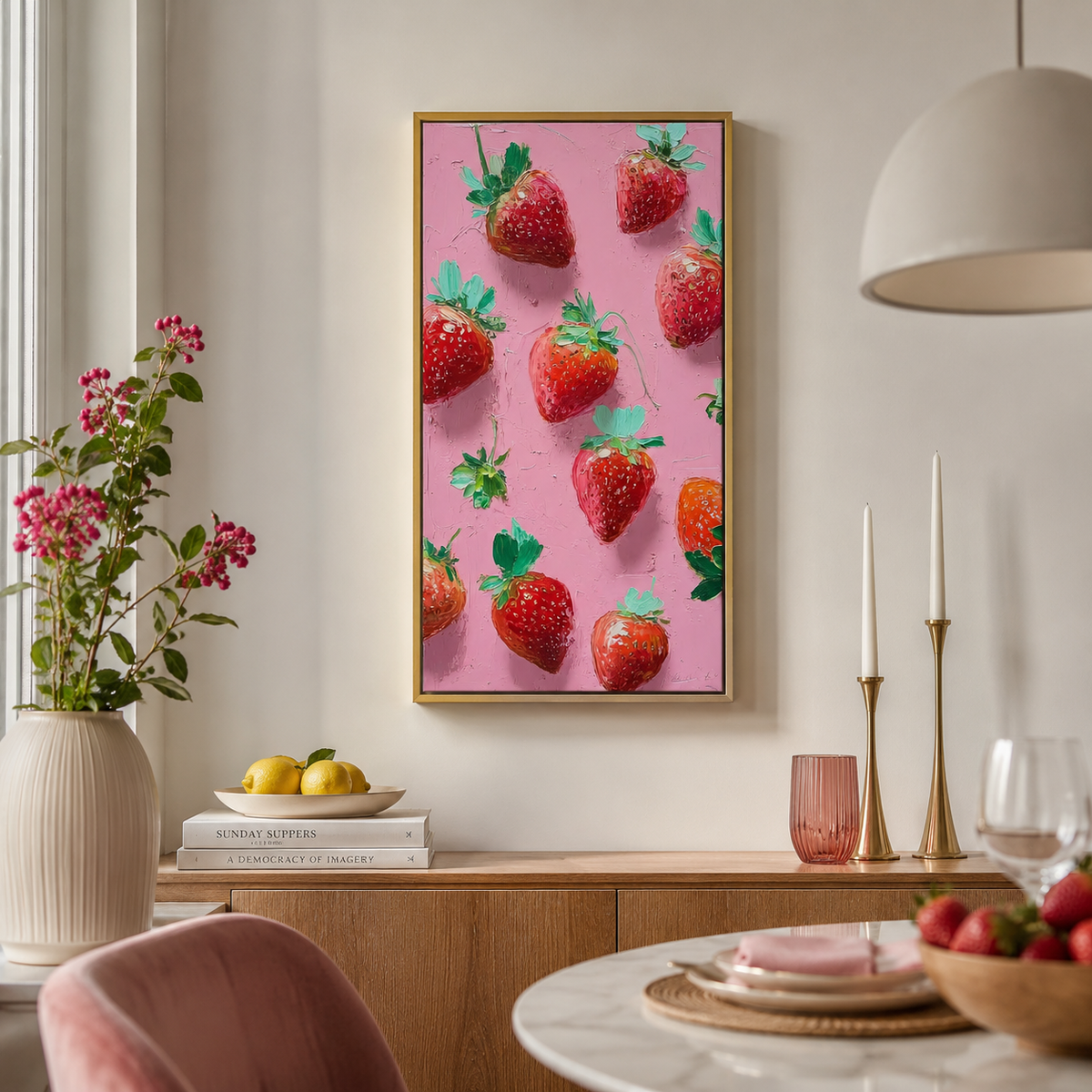 Strawberry Pop — 3D UV Textured Wall Art Print