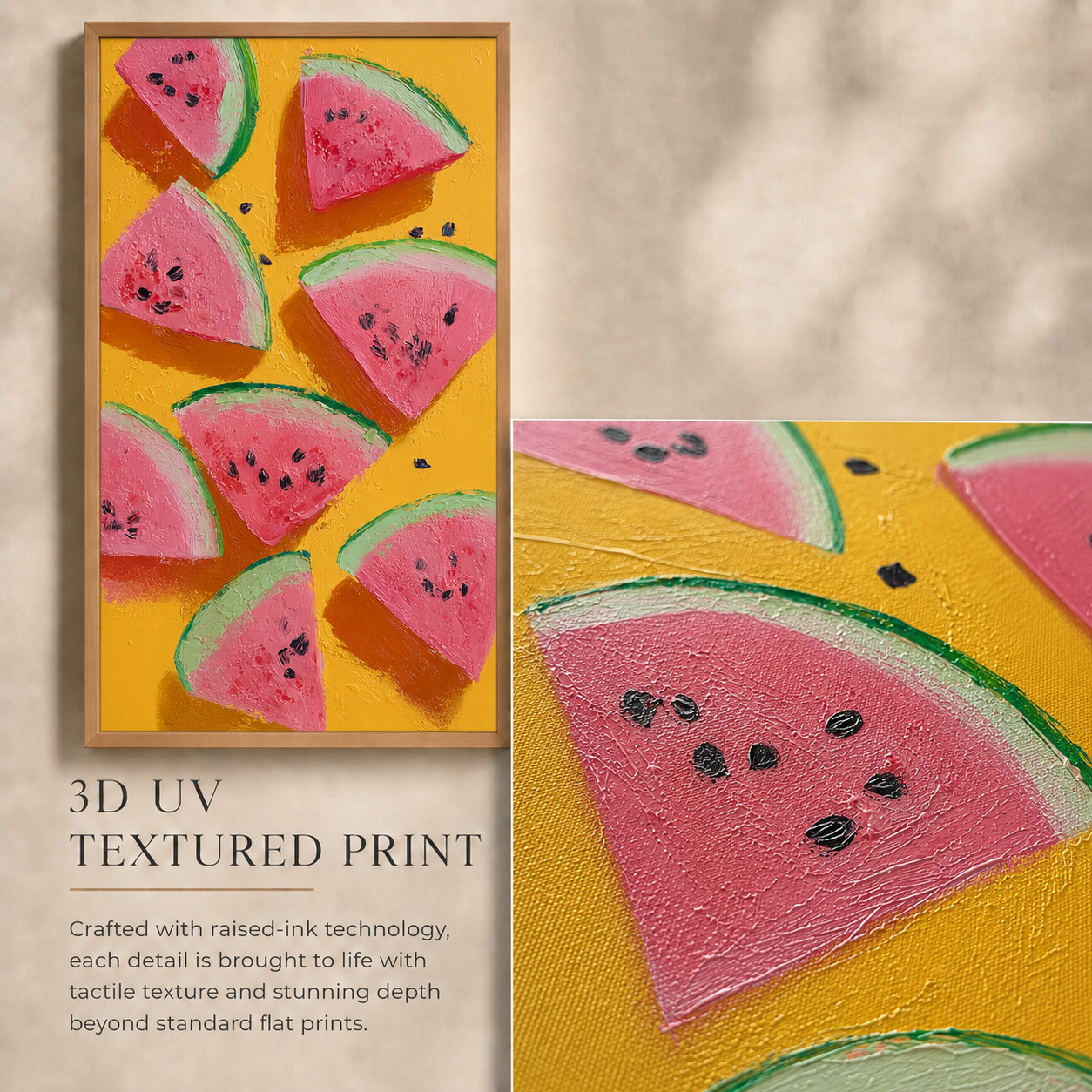 Watermelon Pop — 3D UV Textured Summer Kitchen Wall Art Print