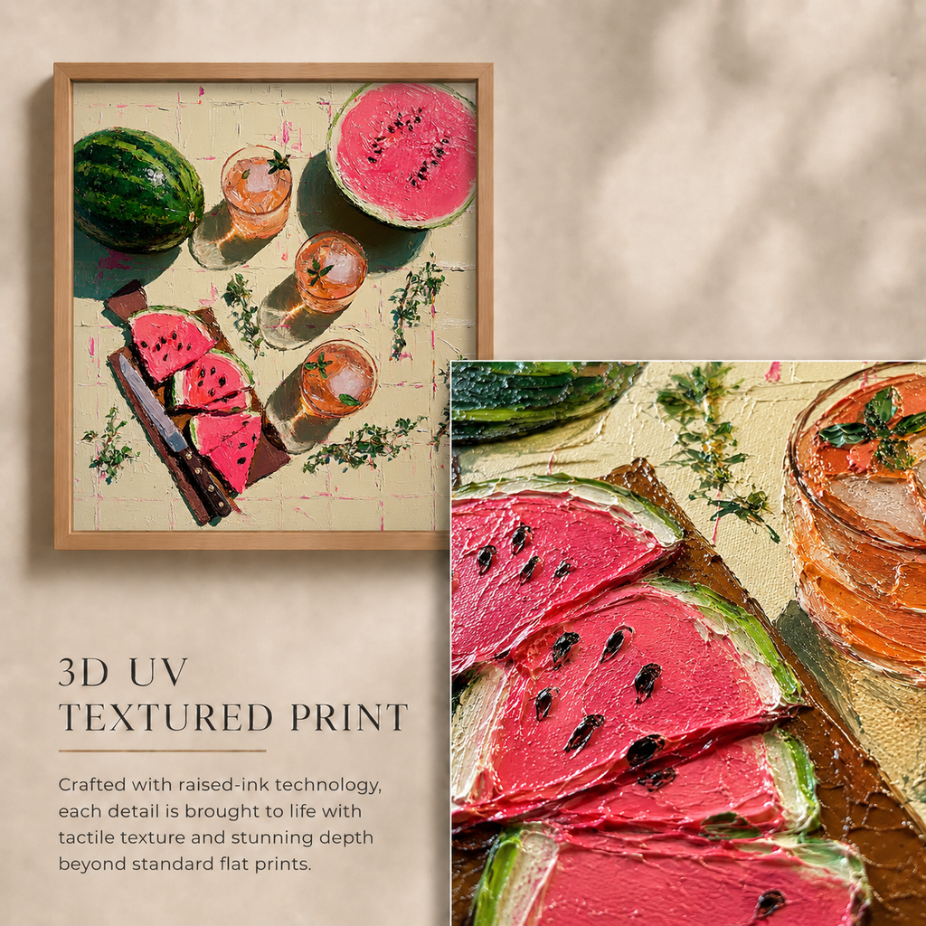Watermelon Spritz — 3D UV Textured Wall Art Print