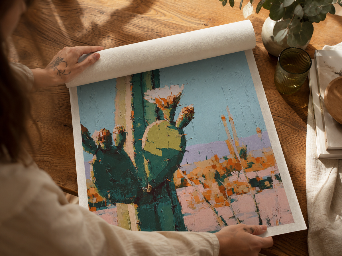 Cactus Flowers — 3D UV Textured Wall Art Prints (Vertical)