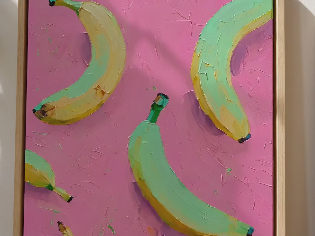 Banana & Peach Pop Duo – 2-Piece 3D UV Textured Wall Art Set